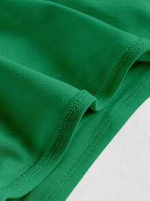 SHEIN MOD One Shoulder Ruched Crop Top - Green - View 4