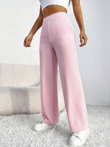 SHEIN PETITE In kẻ sọc Túi nghiêng Quần - Màu Hồng baby - Xem 4