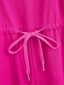 SHEIN EZwear Flap Pocket Side Cami Jumpsuit - Hot Pink - View 4