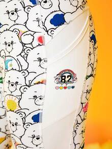SHEIN X Care Bears 卡通小熊圖案手機口袋側運動打底褲 - 彩色 - 查看 3