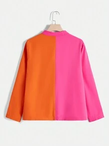 SHEIN Clasi 大碼雙色缺口領西裝外套 - 彩色 - 查看 2