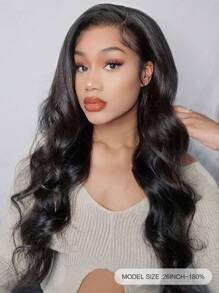 Transparent Lace Body Wave 4 X 4 13 X 4 13 X 6 Lace Frontal Wigs 150%/180% Density 12-30 Inch Natural Black Color Pre-Plucked Natural Hairline Lace Closure Human Hair Top Quality Long Wigs For Women - SNatural - View 3