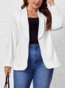 SHEIN LUNE 大碼西裝 - 白色 - 查看 4