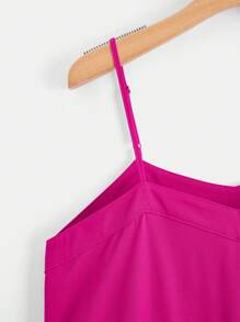 SHEIN EZwear Flap Pocket Side Cami Jumpsuit - Hot Pink - View 3