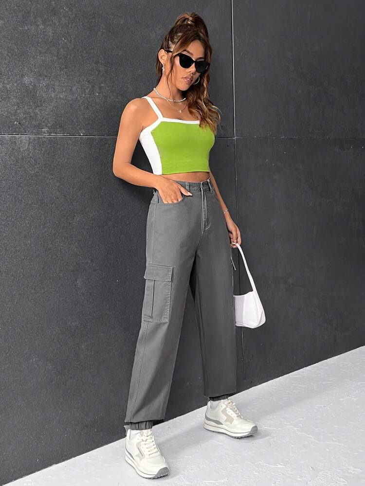 Flap Pocket Side Cargo Jeans