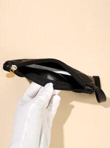 Geo Graphic Square Bag With Wristlet - Black - View 3