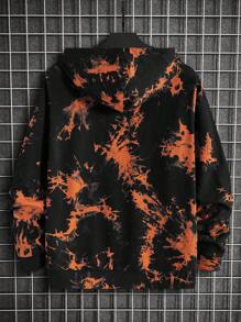 Manfinity VCAY Men Tie Dye Skeleton Print Hoodie - Multicolor - View 2