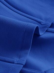 SHEIN MOD 前蝴蝶結花邊褶邊頭巾下擺抹胸上衣 - 寶藍色 - 查看 4