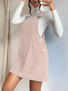 SHEIN EZwear Overall Kleid mit Flicken, Tasche, ohne Pullover