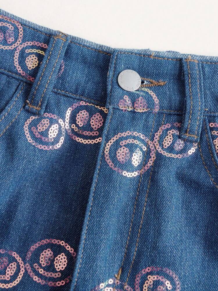 Teen Girl Cartoon Graphic Straight Leg Jeans