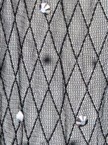 SHEIN SXY Summer;Rhinestone Detail Contrast Mesh Wide Leg Pants