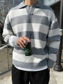 DAZY Men Two Tone Drop Shoulder Fall Sweater Without Tee