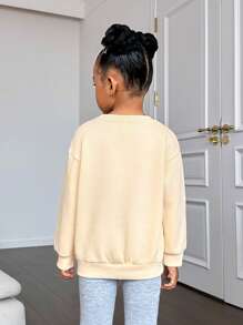 Áo thun trễ vai hình quả bí ngô và chữ cái của cô gái trẻ - Màu be - Xem 2