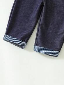 SHEIN 男嬰狗狗刺繡前蝴蝶結背帶連身褲 - 彩色 - 查看 3