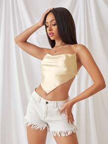 SHEIN Privé 後綁帶手帕下擺吊帶上衣