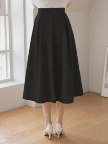 DAZY 高腰褶皱细节半身裙