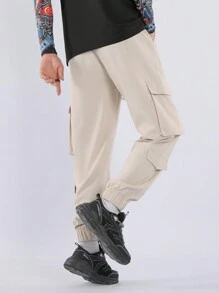 Manfinity EZcore Loose Fit Men's Cargo Pants With Flap Pockets And Side Pockets