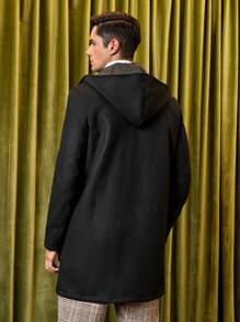 Manfinity VCAY Men Dual Pocket Hooded Duffle Overcoat - Black - View 5