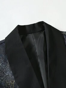 Manfinity AFTRDRK 男士大码滿版圖案青果領單釦西裝外套