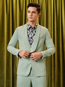 Manfinity NiteLyfe Nam Chất rắn Áo vest & Quần tây Bộ Không có áo sơ mi - màu xanh lá - Xem 5