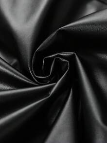 BizChic Hơn Dây kéo Thắt lưng chất liệu da PU Áo khoác moto - màu đen - Xem 3