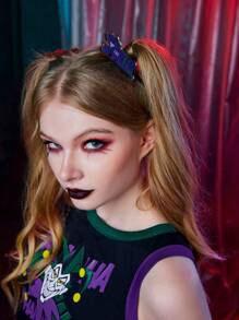 Harley Quinn | ROMWE 3pcs Women Cartoon & Letter Graphic Hair Clip - Multicolor - View 6