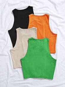 Chiquease 4pcs Solid Tank Top - Multicolor - View 2