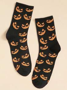 Maryam Alam 萬聖節圖案男士中筒襪