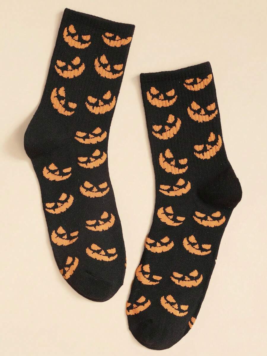 Maryam Alam 萬聖節圖案男士中筒襪