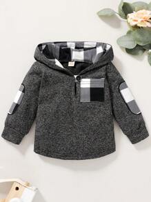 Baby Boys Plaid Print Hoodie & Sweatpants