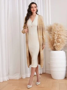 Modelyn 段染落肩开衫 - 彩色 - 查看 3