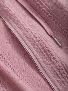 DAZY 纯色拉链短款连帽卫衣夹克