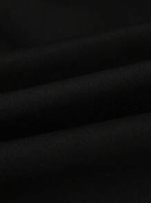 Manfinity Homme 1件男士寬鬆款字母印花拉鍊連帽夾克,帶束口 - 黑色 - 查看 3