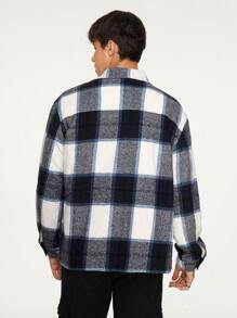 Manfinity NXTstreet Men's Plaid Print Flap Pocket Oversized Jacket - Multicolor - View 2