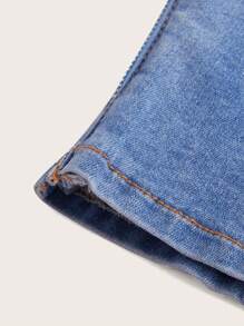 SHEIN MOD 純色牛仔背心 - 中等水洗藍 - 查看 4