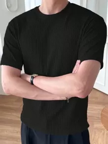 DAZY 男士素色條紋針織T恤