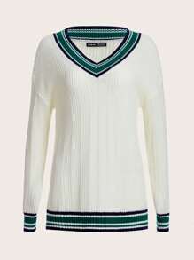 VARSITIE Sports Tennis Basic Thigh Highs&Outdoors With KNIT - White - View 3