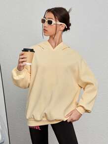 Teen Girl Slogan & Butterfly Print Drop Shoulder Sweatshirt - Beige - View 3