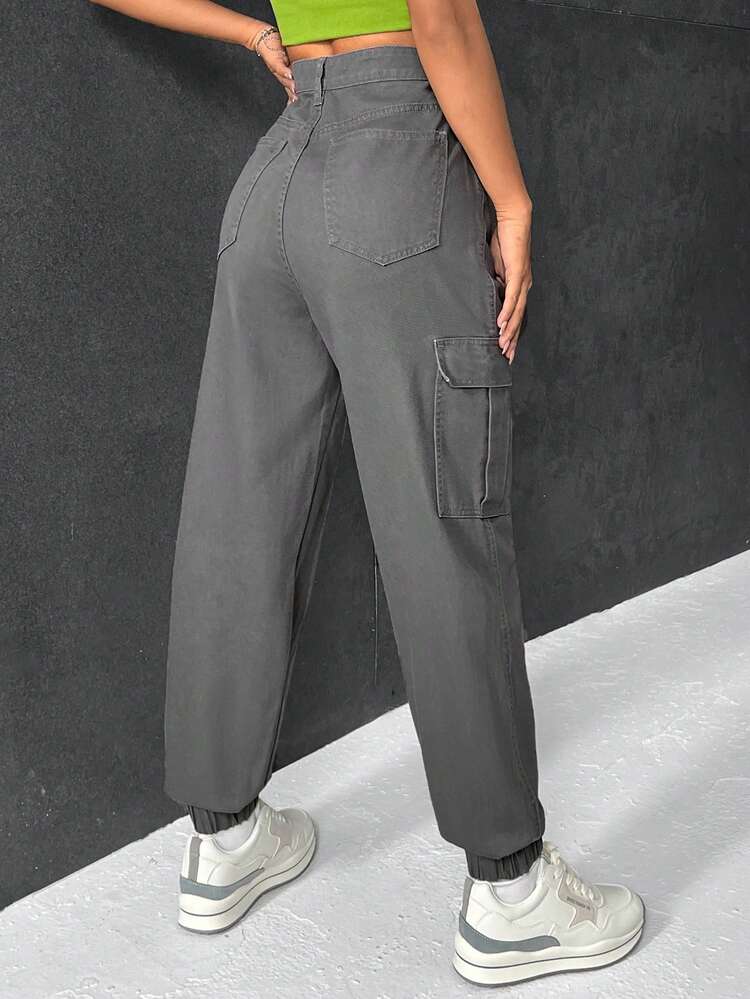 Flap Pocket Side Cargo Jeans