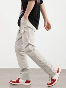 Manfinity EZcore Men Flap Pocket Side Pants - Beige - View 3