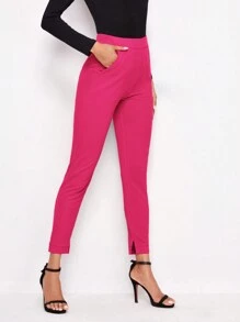 BizChic Chất rắn Túi nghiêng Quần bó sát - Màu Hồng Tươi - Xem 3