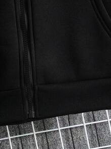 Men Plus Colorblock Zip Up Dây rút Áo lót nhiệt - Nhiều màu - Xem 5