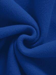 SHEIN EZwear 小熊和標語圖案保暖襯裡運動衫 - 寶藍色 - 查看 3