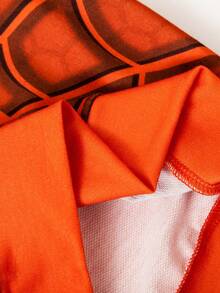 Young Boy Spider Print Drop Shoulder Tee - Orange - View 5