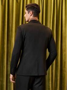 Manfinity VCAY Men Double Breasted Flap Detail Blazer - Black - View 6
