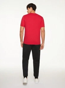 Manfinity Roghcode 男士骷髅和南瓜印花 T 恤和抽绳腰运动裤，适合万圣节 - 彩色 - 查看 2