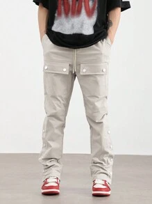 Manfinity EZcore Men Flap Pocket Side Pants - Beige - View 5