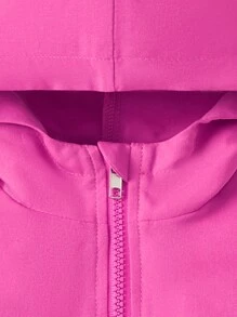 Baby Girl Graphic Zip Up Hooded Jacket - Multicolor - View 3