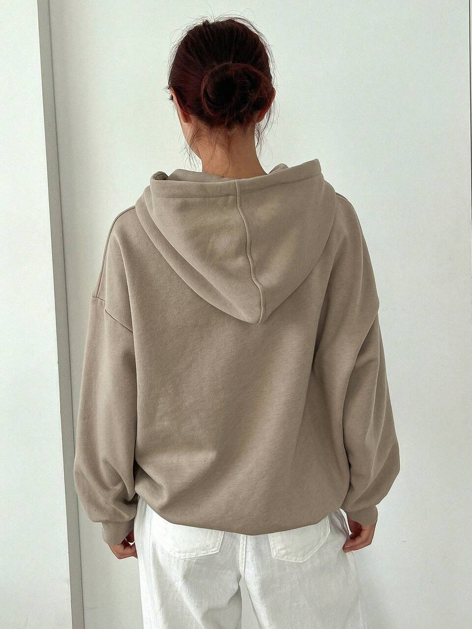 Thermal Lined Hooded Sweatshirt For Women, Casual Letter Print Pullover Hoodie, Autumn/Winter
