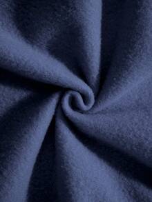 Men Slogan Graphic Drawstring Thermal Lined Hoodie - Royal Blue - View 3